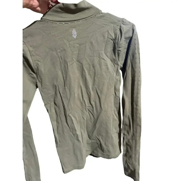 Free People movement Green Half Zip Stretch Running Jacket Size XS/S - Picture 5 of 6